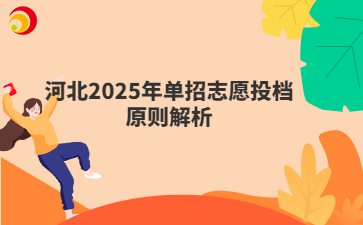 河北2025年单招志愿投档原则解析